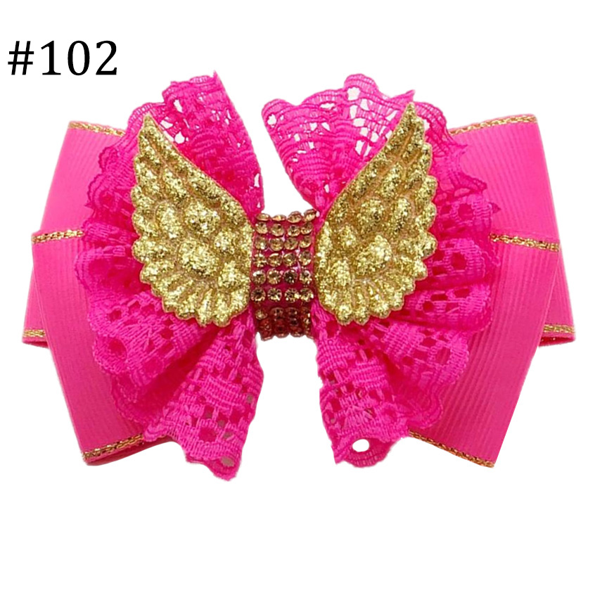 3.5-4'' Girls angel wing hair bows toddle hair clips girls