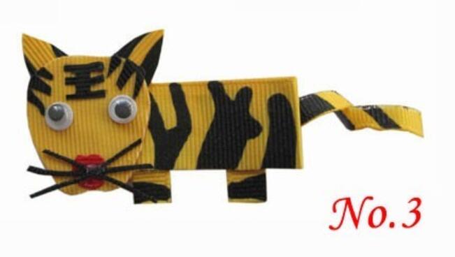 tiger--Sculpture hair bows style boutique hair bow