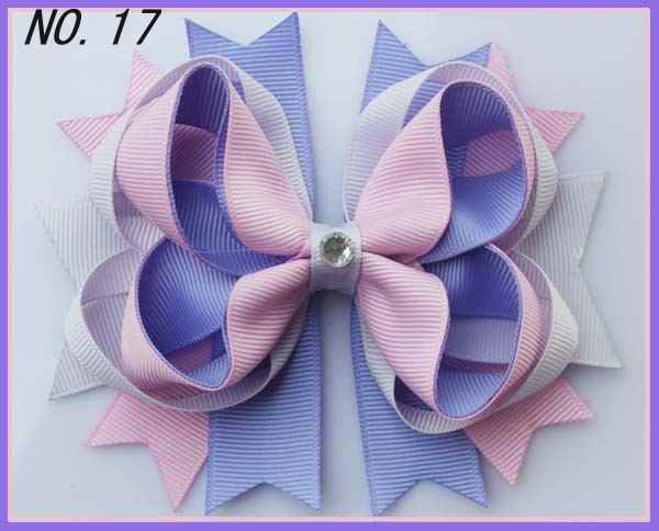 4.5\'\' two layer funky hair bows boutique hair clips