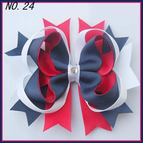4.5\'\' two layer funky hair bows boutique hair clips