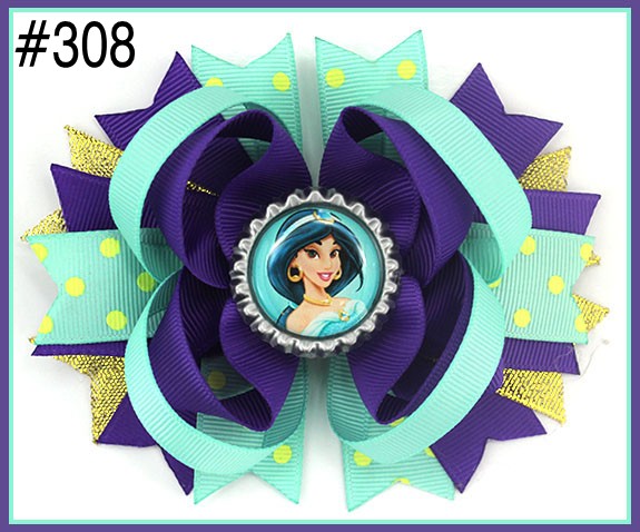 Aladdin bow Princess jasmine bow disney princess hair bows