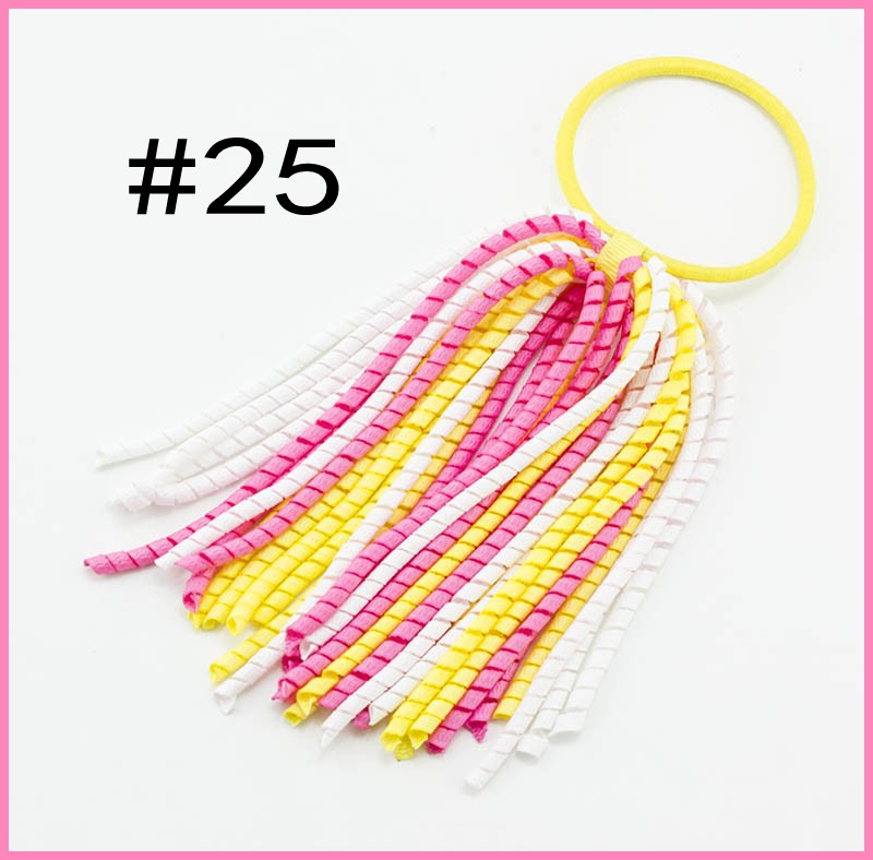 1/8\'\' korker ribbon hair bows ponytail holder streamers
