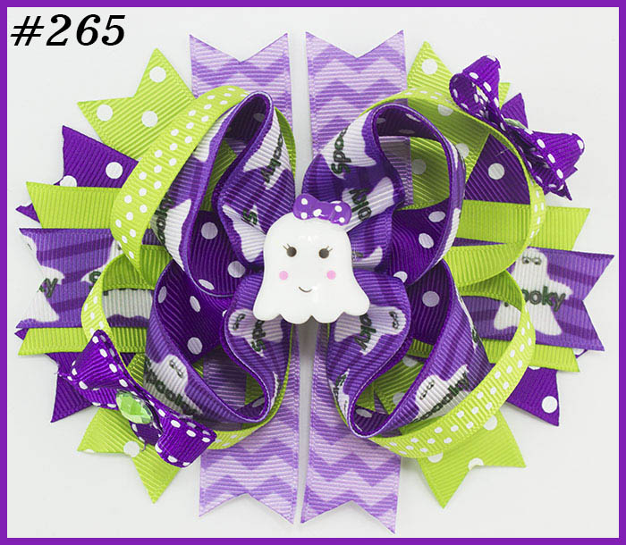 Ghost Hair Bow boutique hair bow large hair bow purple hair bow