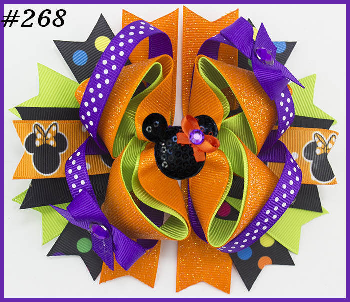 Minnie Mouse Halloween Hair Bow purple and black hair bow