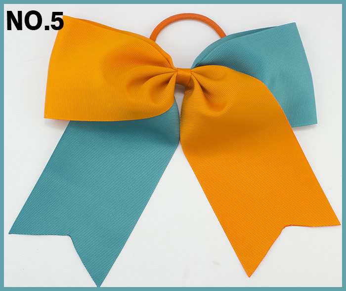 8'' two tone cheerleading hair bows cheer hair clips