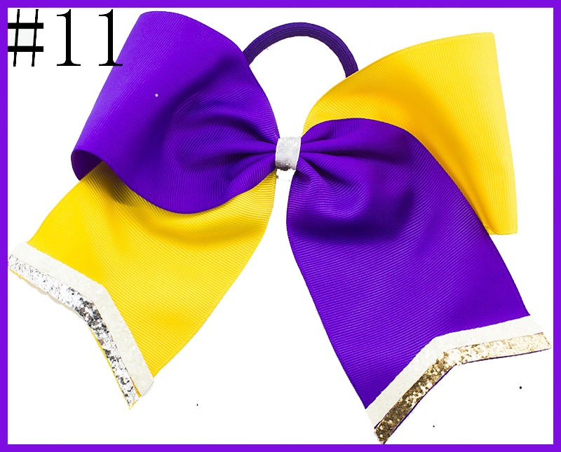 glitter cheer hair bows Cheerleading Bow With Glitter Tails