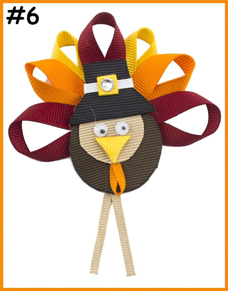 Thanksgiving Gobble Gobble Turkey Thanksgiving Turkey Hair Bow T