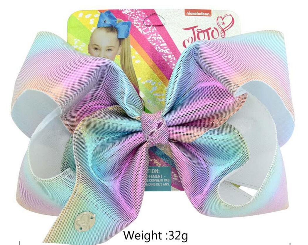 8\" leather jojo hair bows Mermaid Hair Bows With Clips For Kids