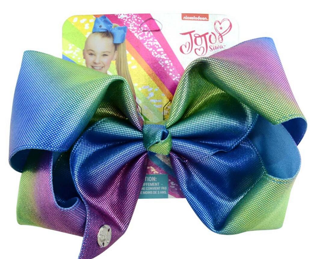 8" leather jojo hair bows Mermaid Hair Bows With Clips For Kids