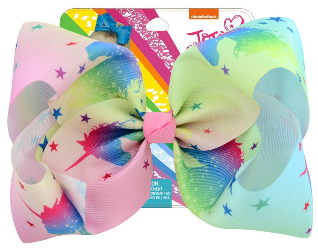 8\" Large JoJo Bow With Hair Clip unicorn big hair bows For Girls