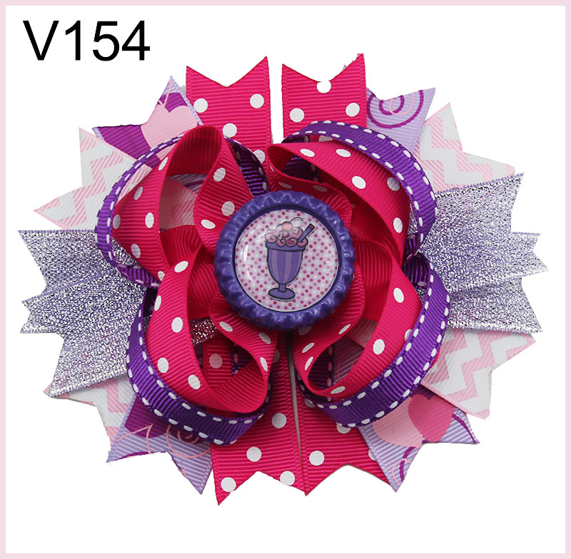 funky Valantine\'s Day hair bows-B girl baby boutique hair bows