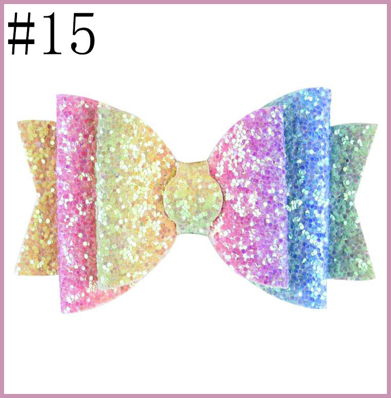 Rainbow Bow Hair Clip Glitter Hair Bow Girls Princess