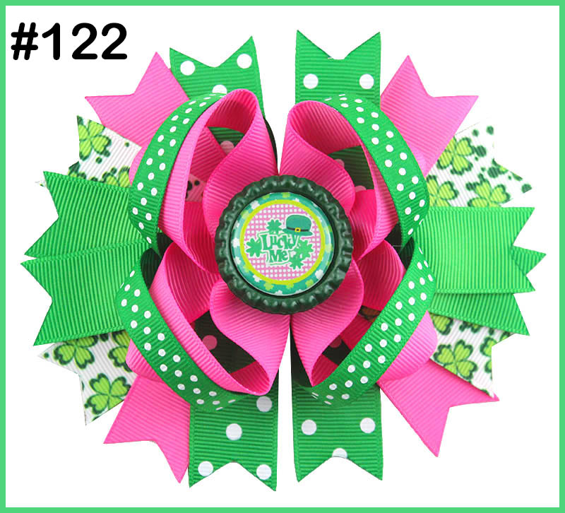 fashion St. Patrick's Day hair bows Festival girl boutique bow