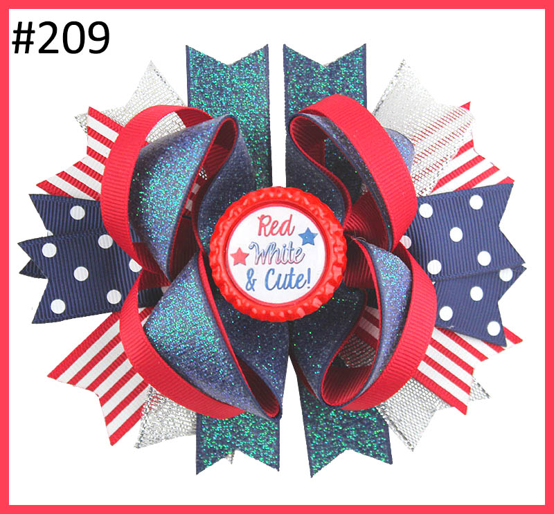 4th of july bows all american pride hair bows