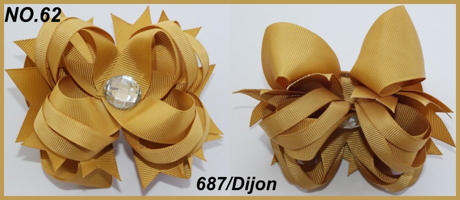 6" diamond three layered boutique bow