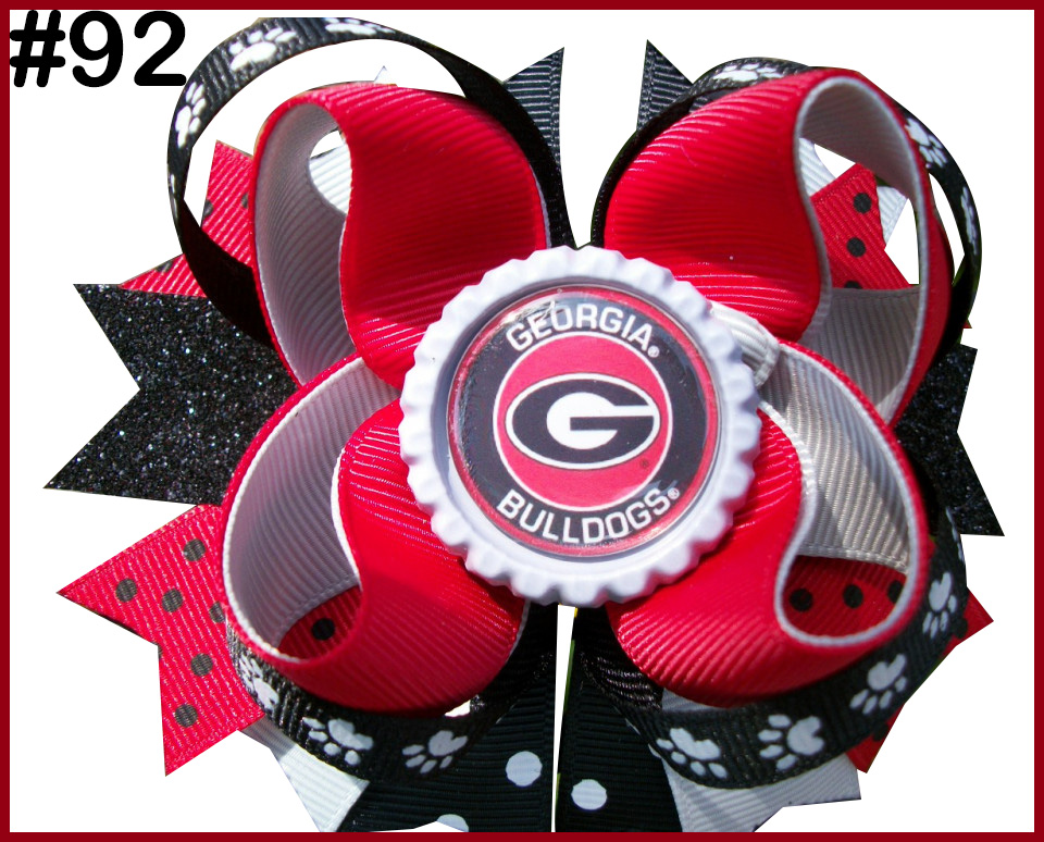 sport hair bow University Boutique Hair Bow football layered