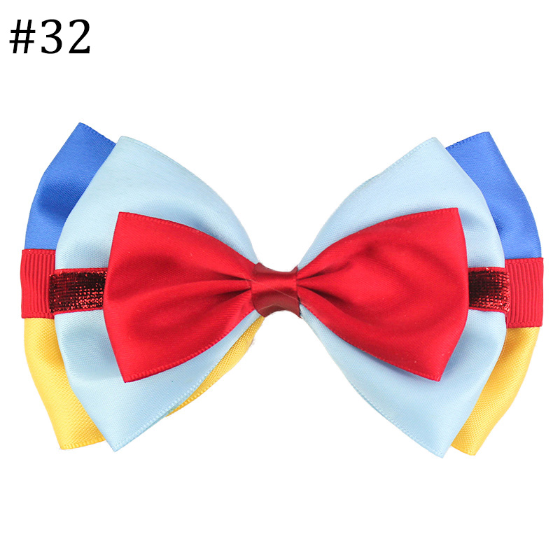 4-5\'\' princess hair bows red yellow blue inspired hair clips