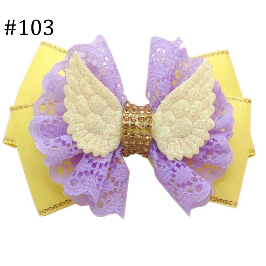 3.5-4\'\' Girls angel wing hair bows toddle hair clips girls