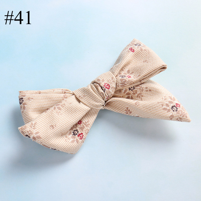 Hot sale small print flower and fresh style bowknot hair clip ch