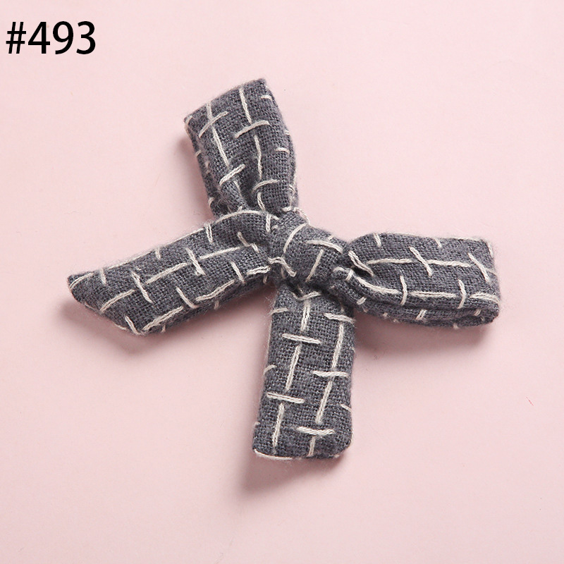 Cute baby girl cotton and linen bowknot hair decoration elastic