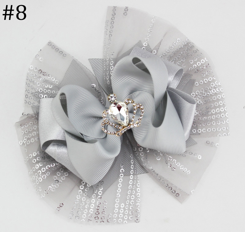 5-6inchs chiffon big hair bows with headbands for baby girls