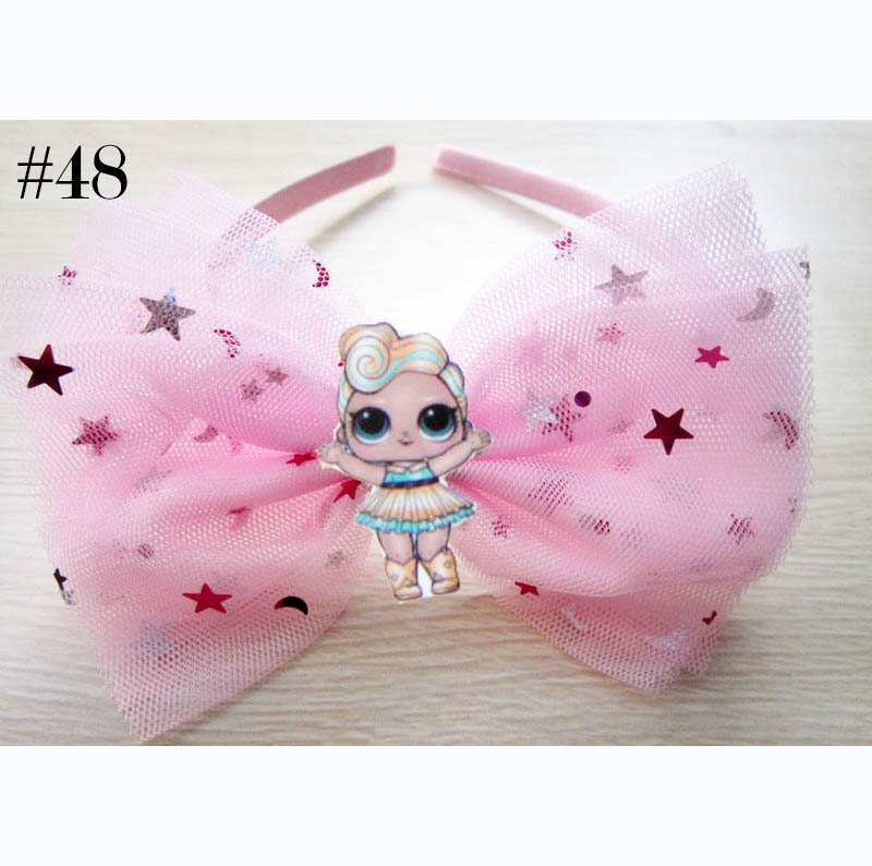 Cartoon Doll Glitter star yarn Bow headband