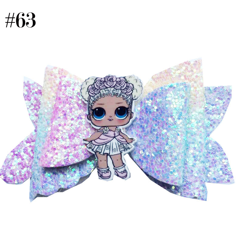 cartoon doll Princess Glitter hair bows