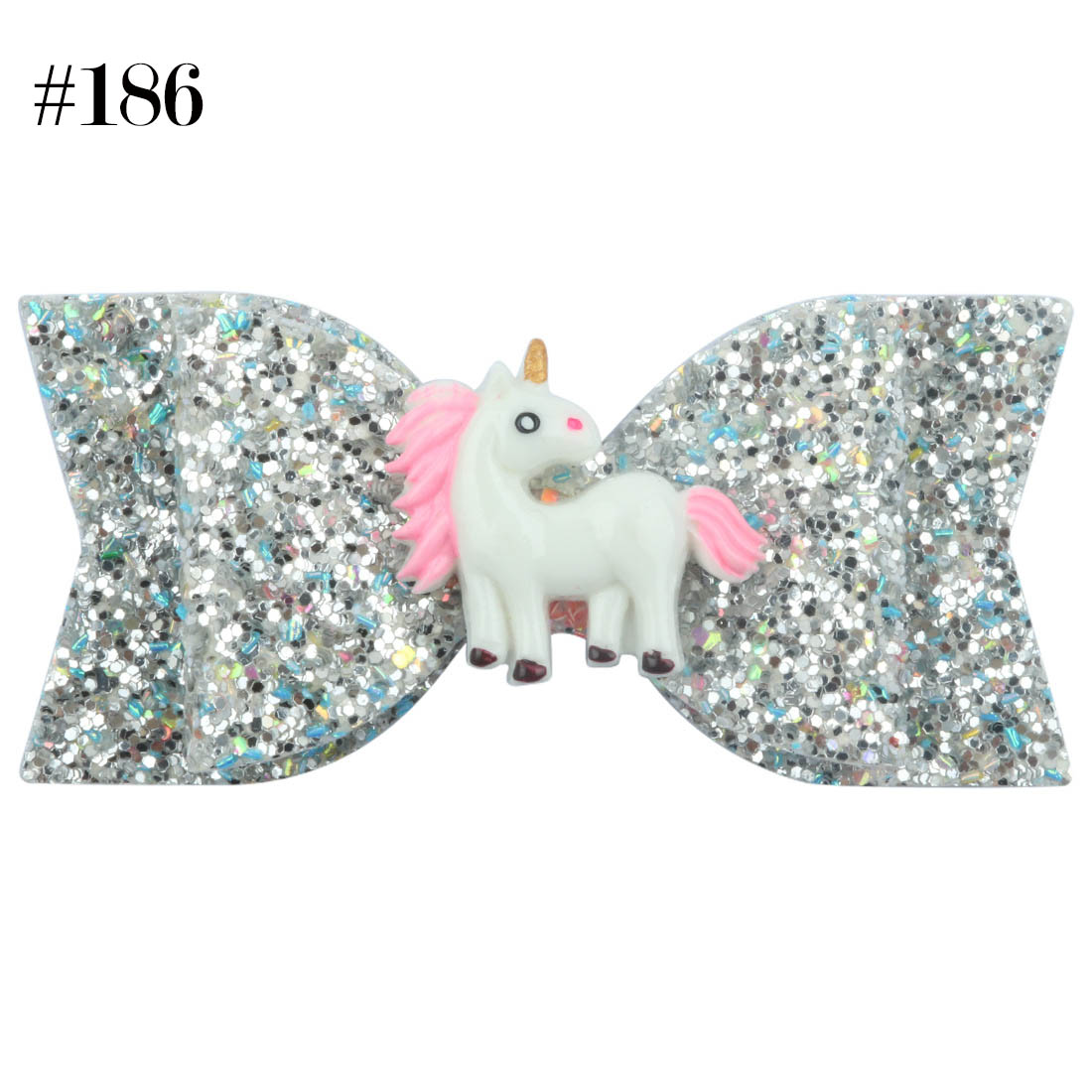 girls party glitter unicorn hair bows cartoon hair clip