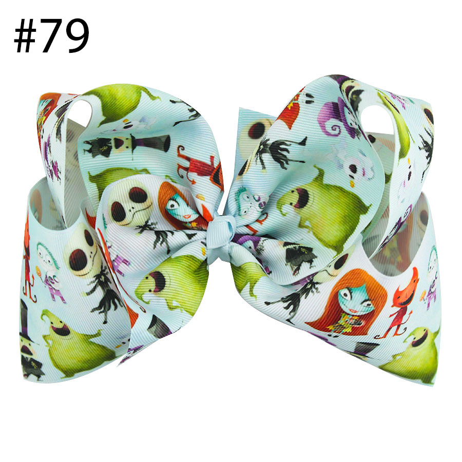 8\'\' character halloween Hair Bows With Clips jack and sally