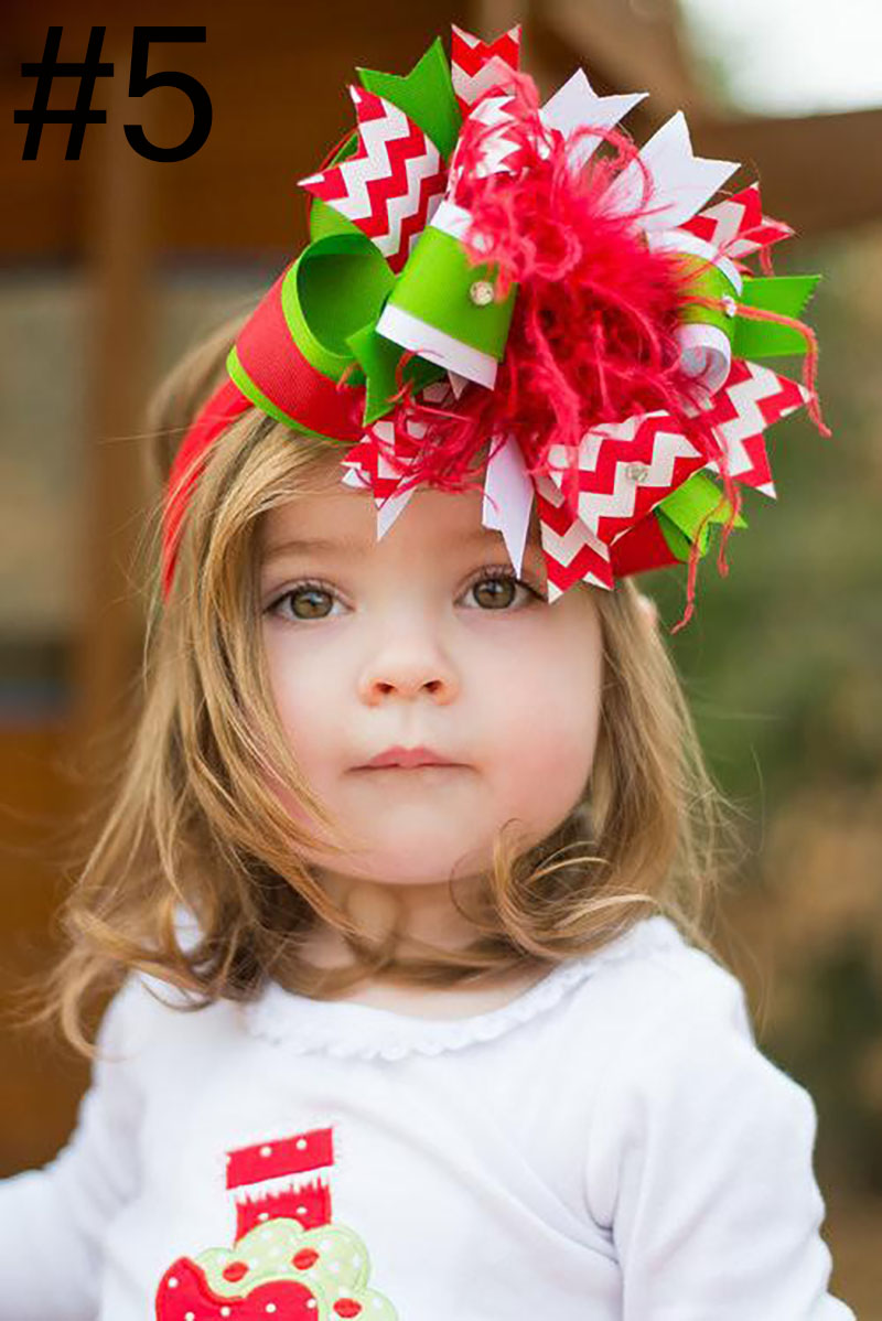 Baby Kids christmas ostrich Feather Hair Bows