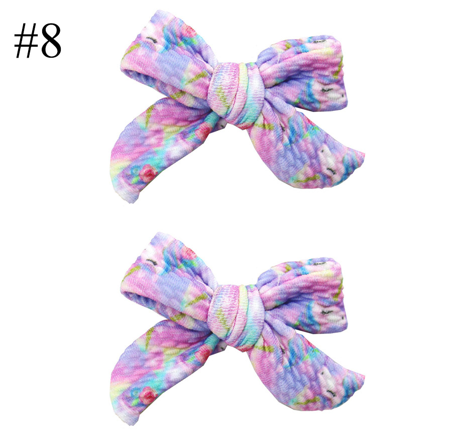 3'' liverpool fabric unicorn Hair Bows Barrette For baby Girls H