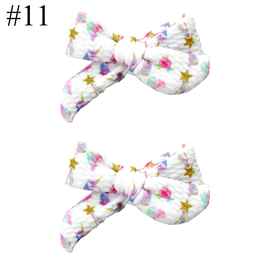 3'' liverpool fabric unicorn Hair Bows Barrette For baby Girls