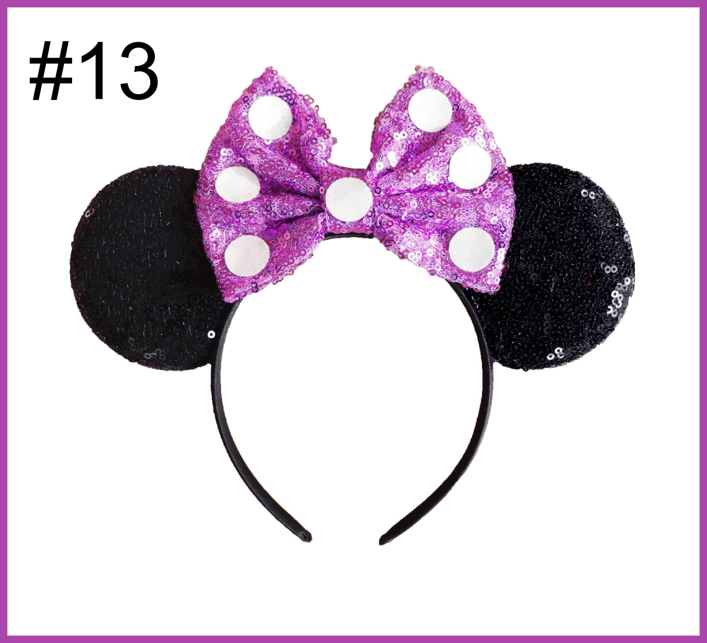 Mickey Minnie Shiny Hairband Red mouse Ears Headbands For Women
