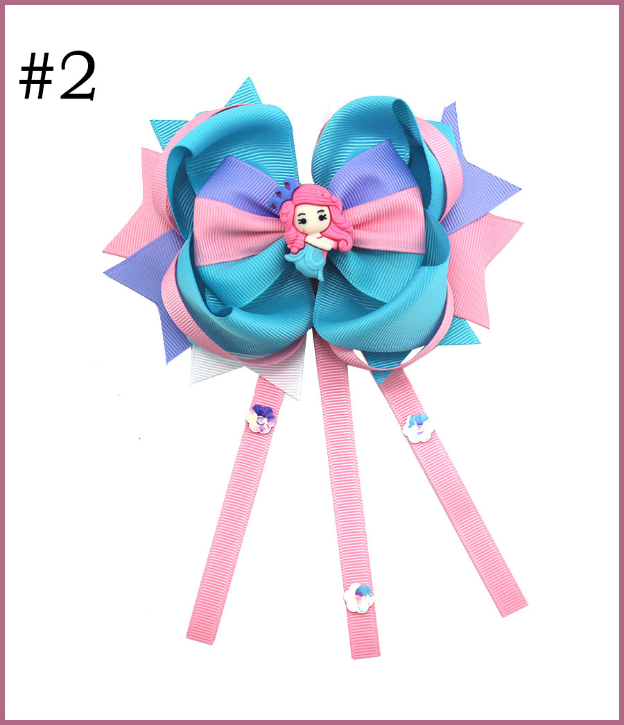 5.5'' Little princess girl hair bows big glitter doll baby hair
