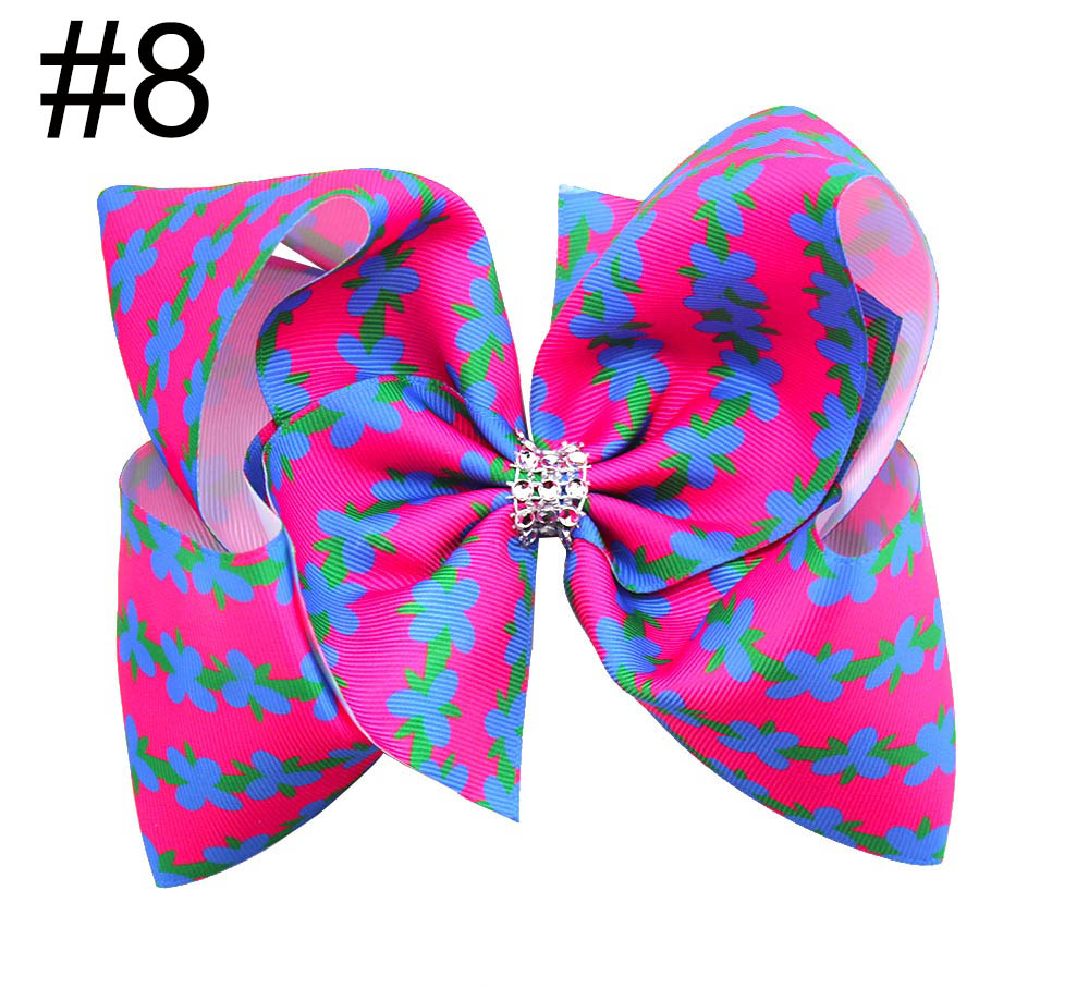 7-8‘’cartoon hair bows large trolls boutique hair bows for girl