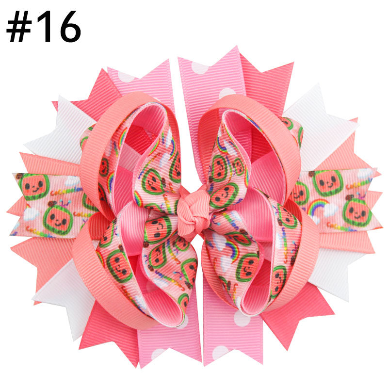 5'' coco melon inspired boutique girl hair Bows Accessories Wi