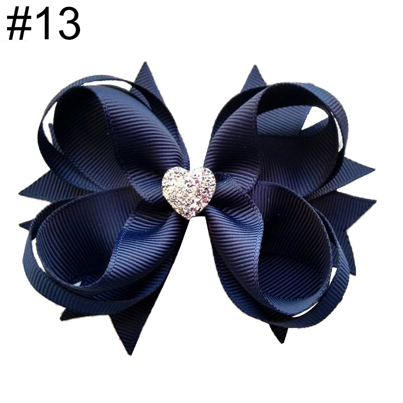 4'' solid inspired boutique girl hair Bows Accessories With Cli