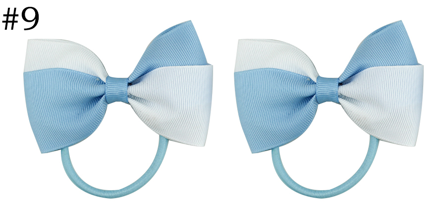 3'' mini pigtail elastic hair bows baby girl hair bows with hai