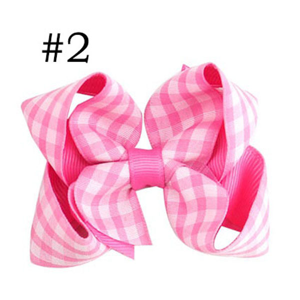 3'' gingham boutique hair bows baby girl hair accessorires toddl