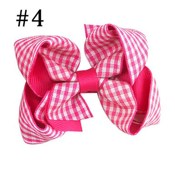 3'' gingham boutique hair bows baby girl hair accessorires toddl