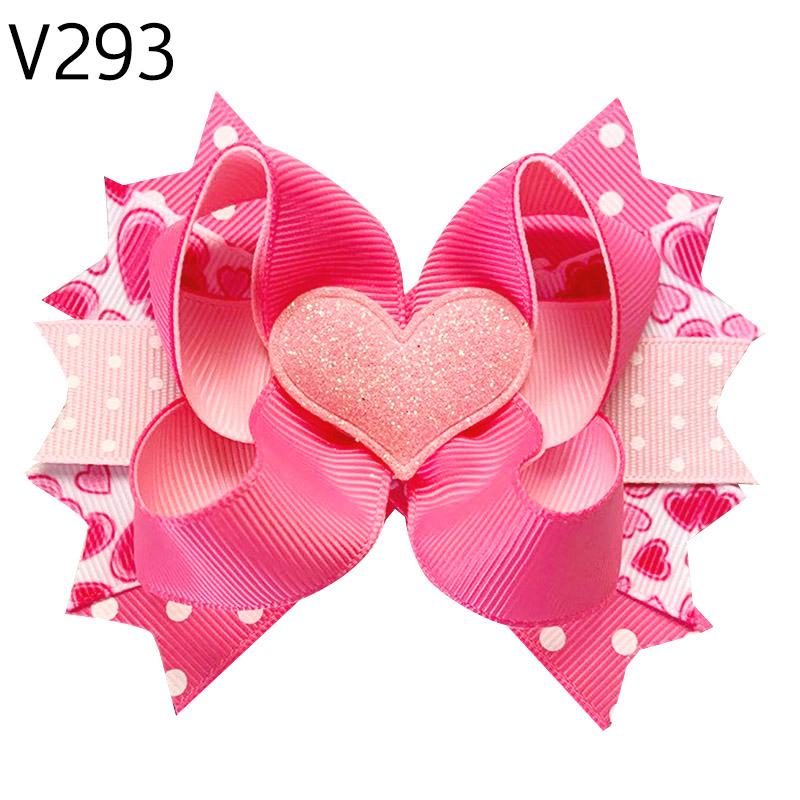 newest valentine hair bows clips for girl kids