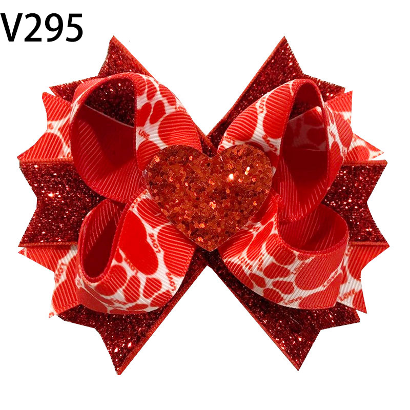 newest valentine hair bows clips for girl kids