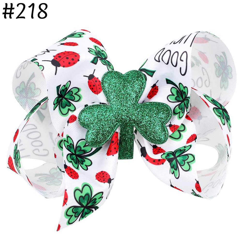 7'' Large St Patrick's Day Hair Bows