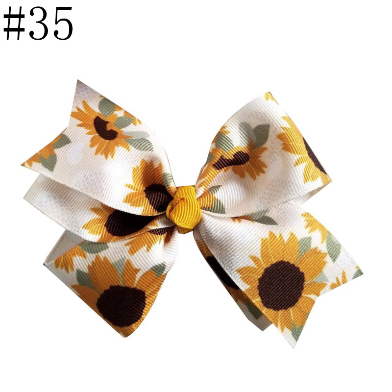 3'' summer hair bows neon pinwheel hair clips sunflower girl h