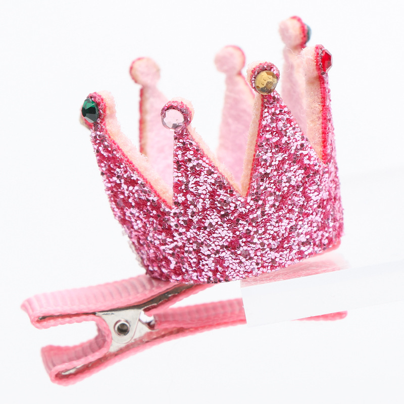 Glitter crown hair clips