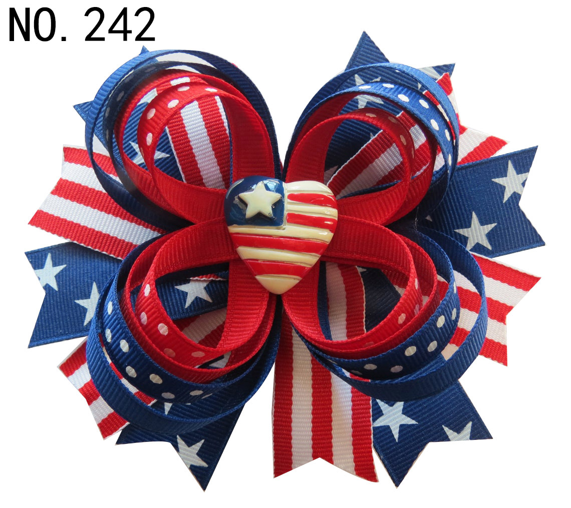 4th of July Bow Independence Day Hair Bow