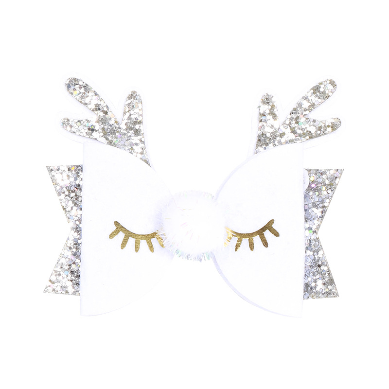 Glitter Elk Horn hair bows for christmas