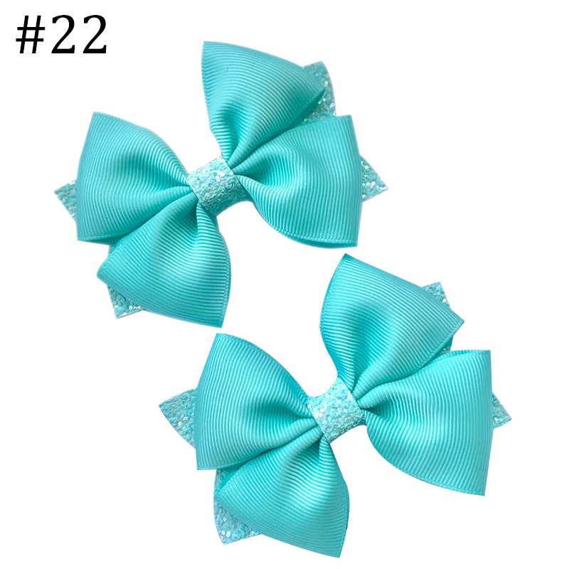 3.5\'\' glitter ribbon hair bows