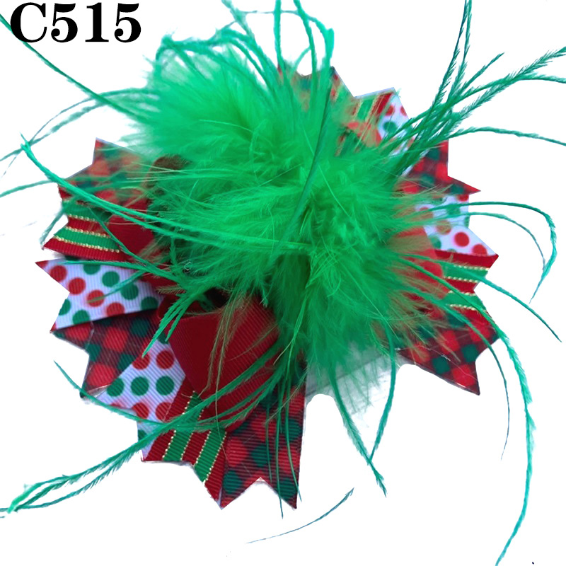 christmas hair bows snowflake elf big hair clip
