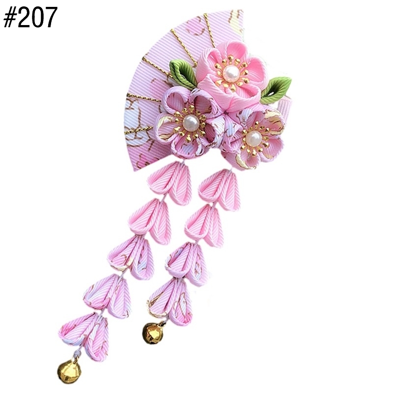 207-215 Womens Girls Japanese Kimono Flower Hair Clip, K